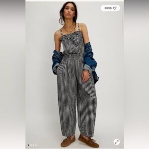 Free People Retro Heatwave Gingham one-piece jumpsuit/romper